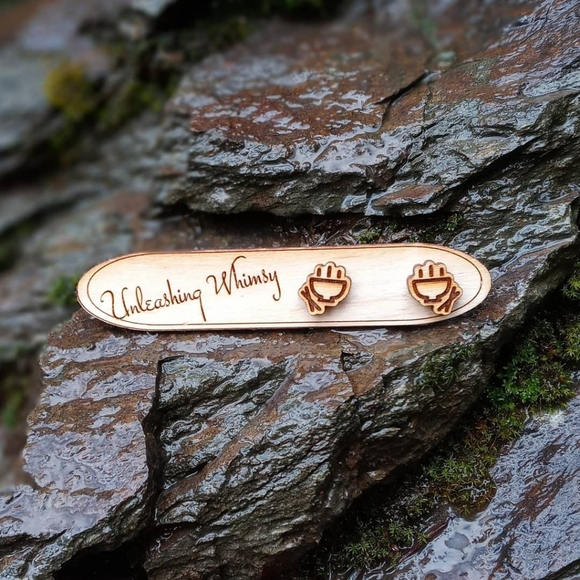 Wooden Pho Earrings ~ Wooden Ramen Earrings - Picture 1 of 3